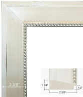 Farmhouse Rustic Beaded Wood Picture Frame White Cream Ivory Finish - West Frames